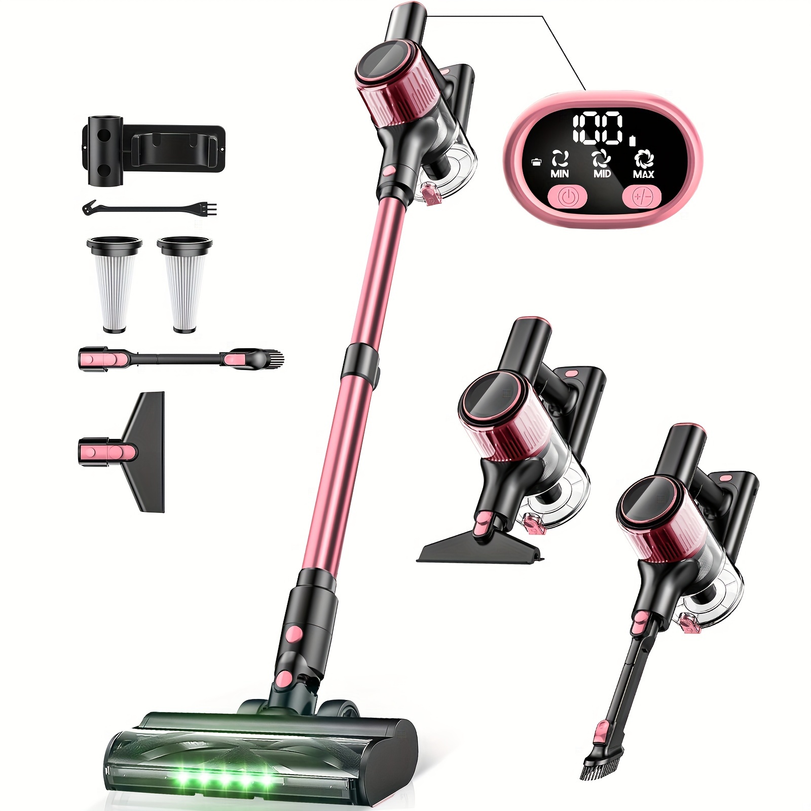 

Cordless Vacuum Cleaner, Powerful Suction 8 In 1 Stick Vacuum With Led Display, Lightweight & Ultra-quiet Stick Vacuum Cleaner For Carpet And Floor, Home, Pet Hair Cleaning