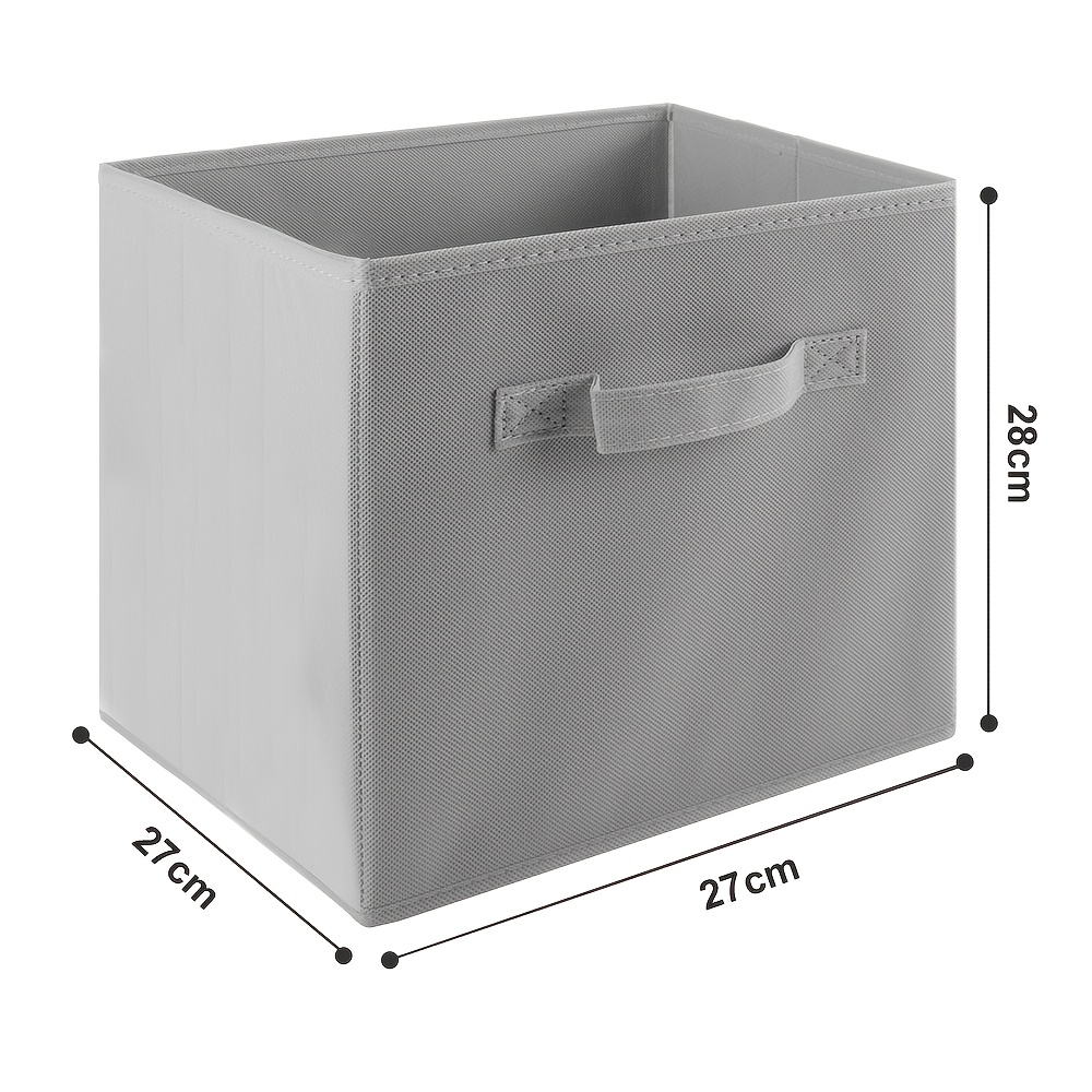 E-shop Aufbewahrungsboxen, 4er-Set, Sortierboxen aus Vliesstoff mit Griff, 28 x 28 x 28 cm, Organizer-Box, für Würfelfach, Faltbox, Kleideraufbewahrung