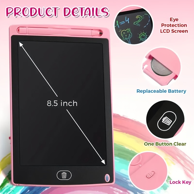 10/20/30pcs Kids LCD Writing Tablet, 8.5 Inch Doodle Board Screen Erasable Drawing Pad Colorful Reusable Screen Board, Improving Children's Learning Ability Creativity, Girls Boys Toys, Birthday Gift