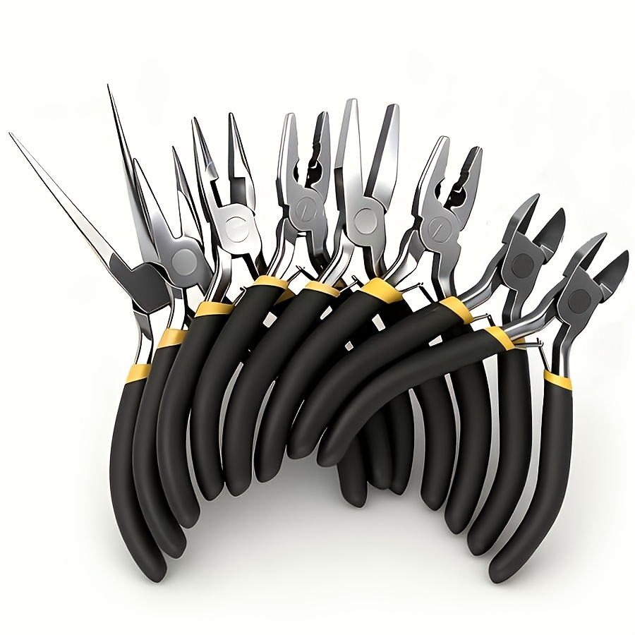 TEMU 8pcs Portable Pliers: Ergonomic, Multi-functional Maintenance Tools For Professionals. 4.5-inch Set Includes , Locking Pliers, Long-nose Pliers,