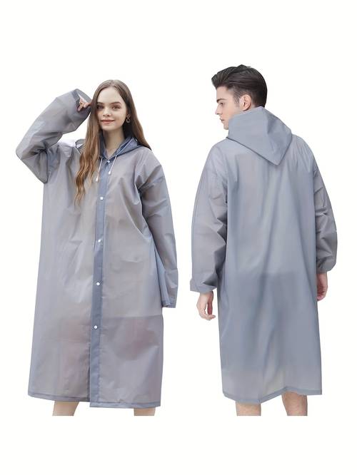 1pc thickened windproof and rainproof full coverage hooded raincoat adjustable hood with zipper windproof jacket suitable for travel and commuting outdoor raincoat raincoat commuter raincoat functional pockets