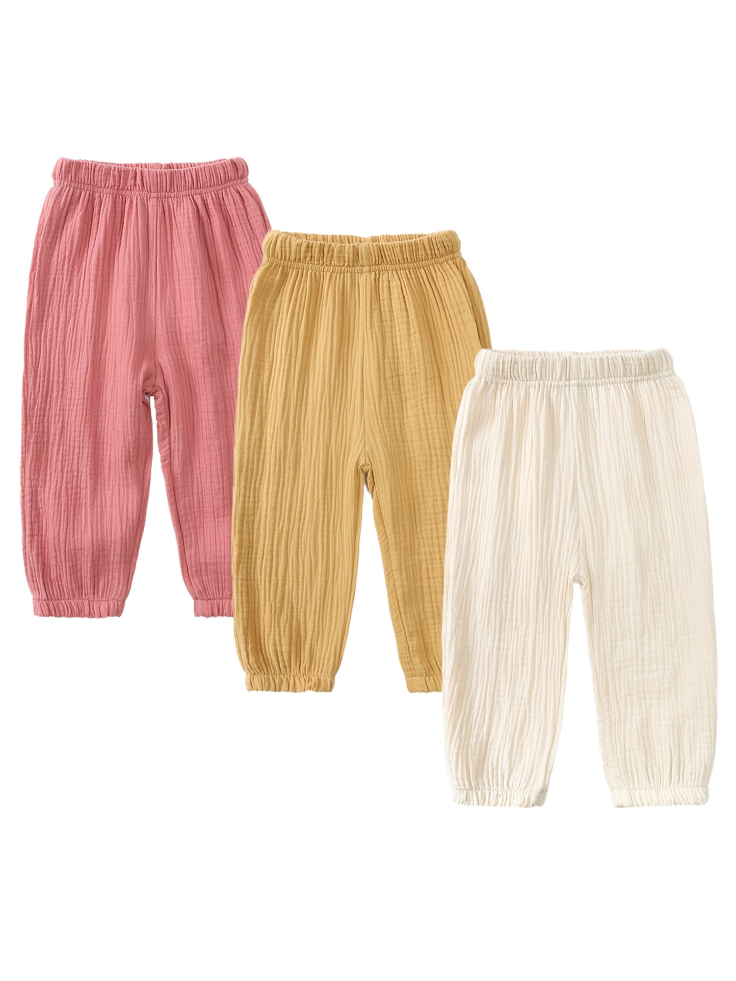 Kids Elastic Harem Pants - Unisex Loose Cotton Baggy Trousers For Baby Boys & Girls, Toddler Casual Wear