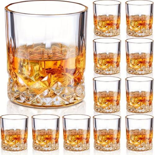 12pcs old fashioned whiskey glasses bourbon glass cocktail glasses rocks glasses for whiskey bourbon liquor and cocktail drinks gift for men women home bar