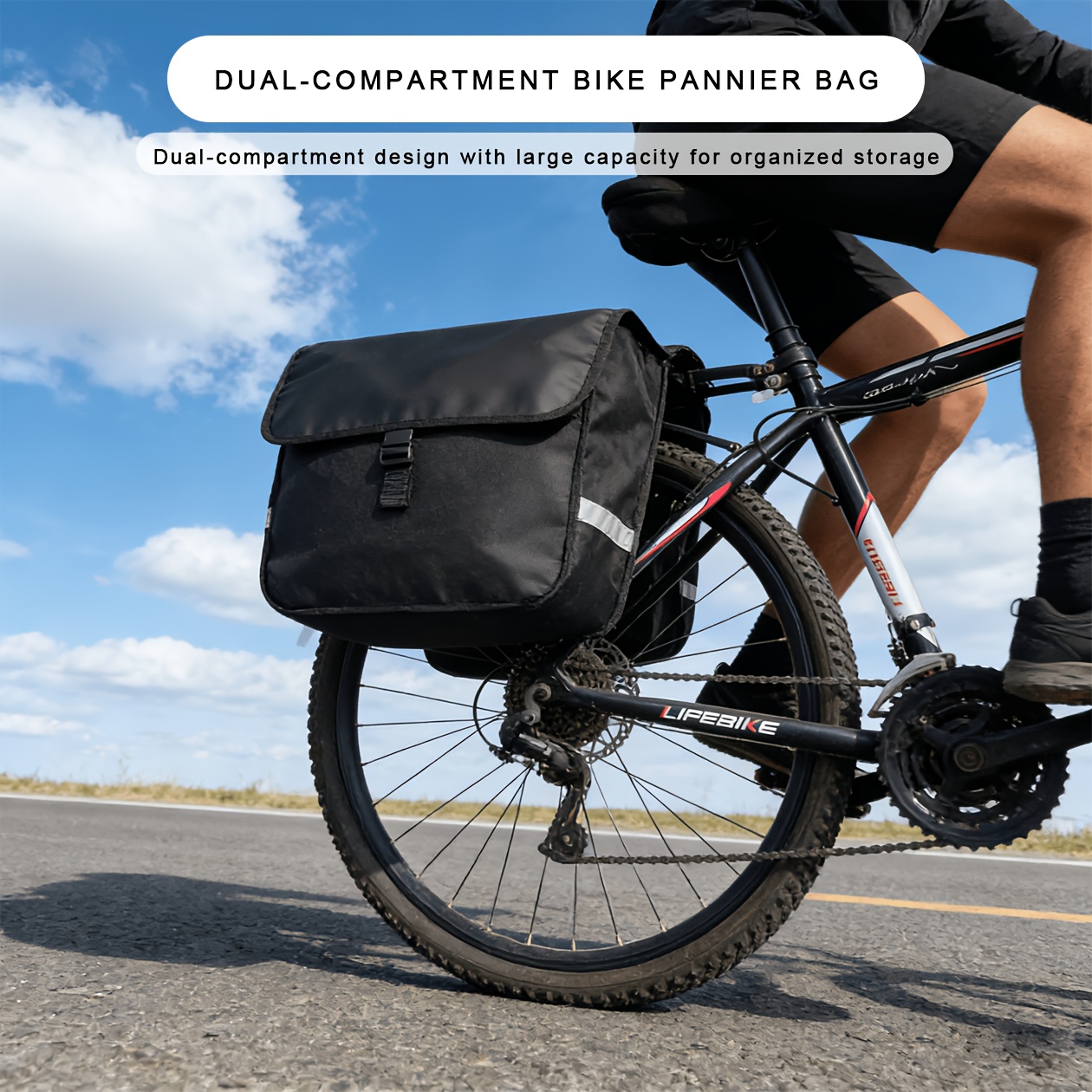 E-shop Fahrrad Gepäckträger mit großem Fassungsvermögen für Fahrradzubehör auf beiden Seiten