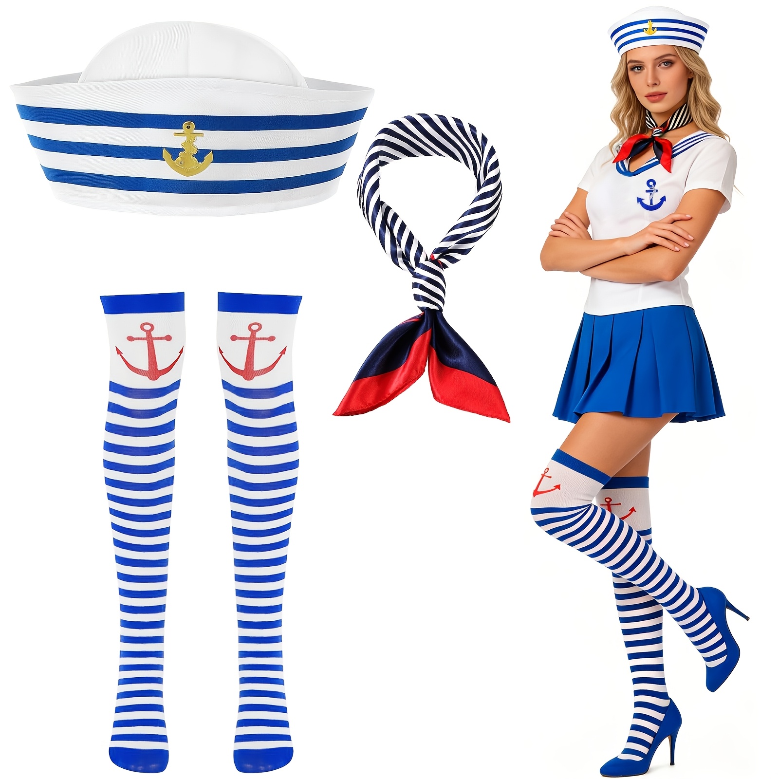 fancy dress sailor outfit ladies Sexy Sailor + Hat Ladies Fancy Dress Military Uniform Womens Adult Navy Costume