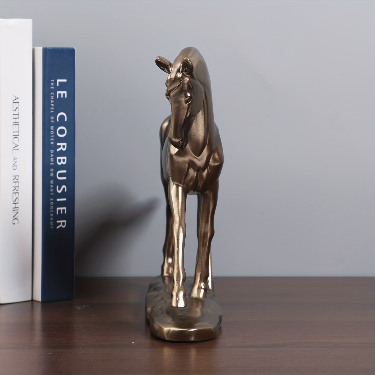1pc of vintage Bronze Standing Horse Craft Statue Decoration, Suitable for Home Entrance Feng Shui Holiday Decor, Ideal for Housewarming Celebrations, Father'S Day, And Thanksgiving Gifts
