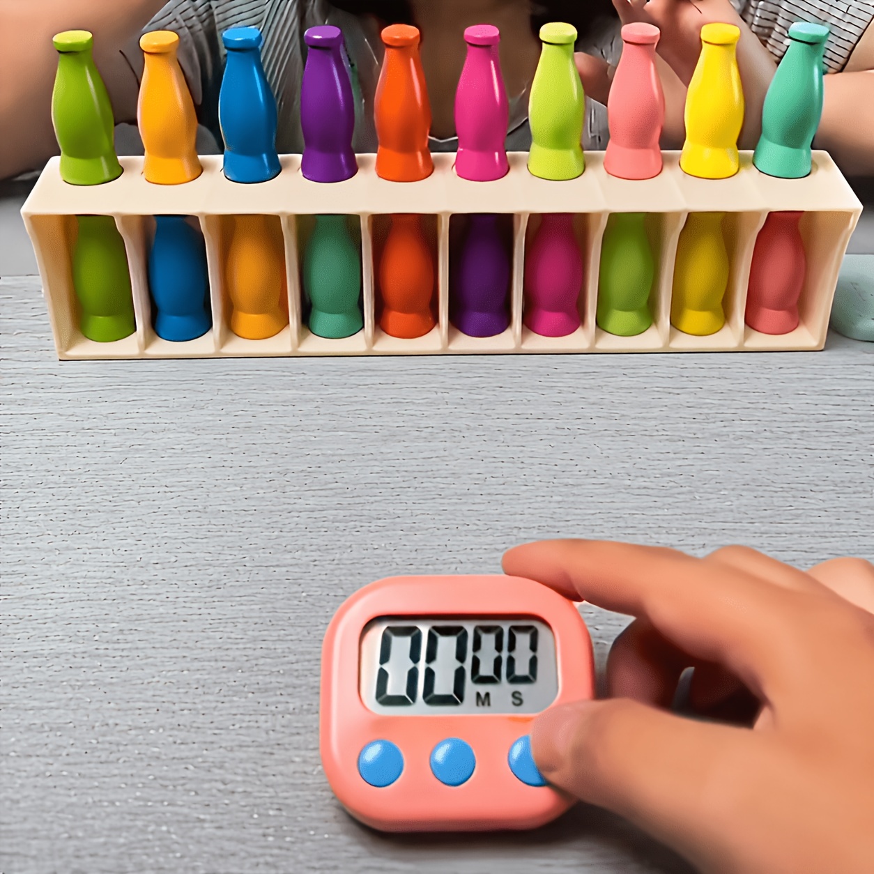 Juego de mesa de desafío de memoria de botellas coloridas, apto para fiestas familiares...