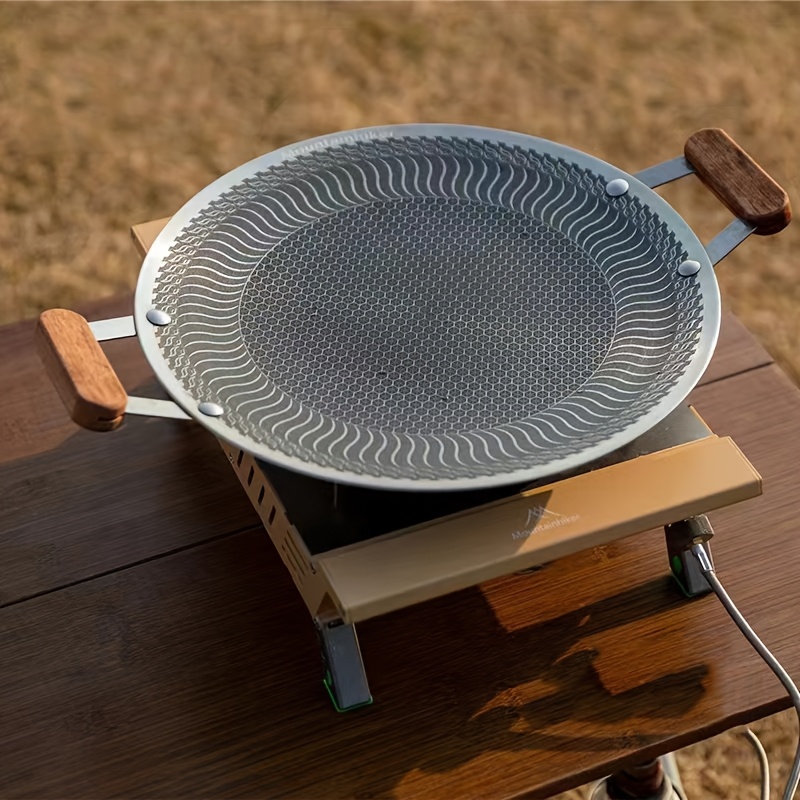 korean style multifunctional grill pan outdoor home barbecue plate round non stick grilling pan cartridge stove grill pan outdoor camping   for grilling meat and frying Product details 1