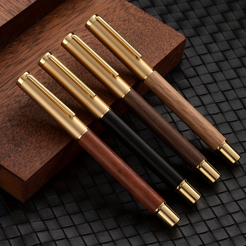 

Huashilai With 0.5mm Gold-plated Nib - Elegant , Sandalwood, White Oak, Options - With Pocket Clip & Cap For Business & Calligraphy Enthusiasts