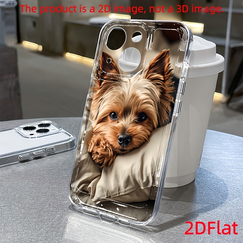 TEMU Phone Case - 2dflat Yorkshire Terrier Light Color Pet Theme Suitable For Iphone Phone Case New Iphone17/16/15/14/13/12 11 Xsmax 11promax 13pro