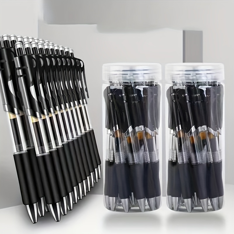 

Lot de 40 stylos à gel à encre poussoir emballés en baril 0,5 mm recharge stylo à bille noir, rouge et bleu stylo de signature pour étudiants fournitures de bureau pour études