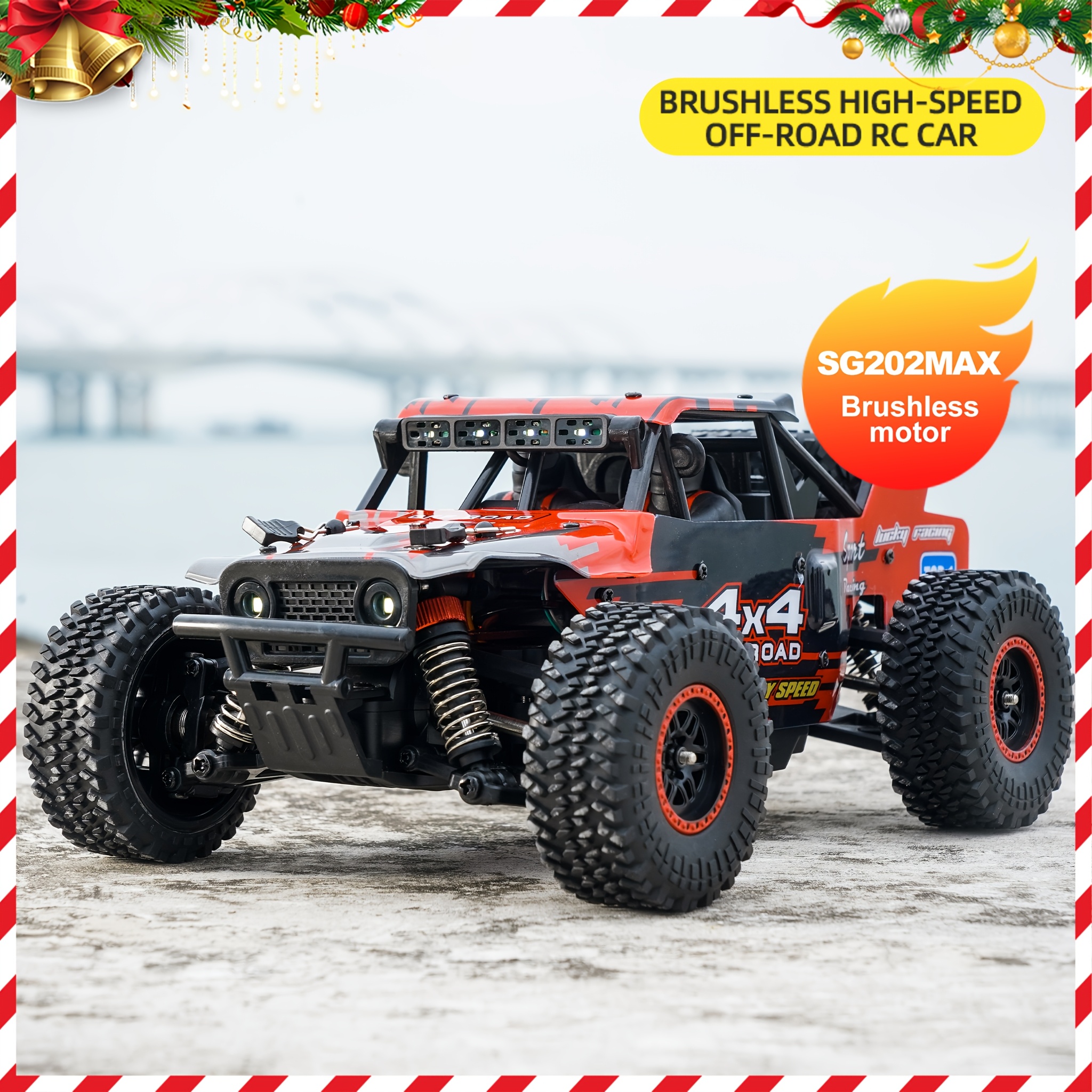 1/20 Brushless Motor Remote Control Car, With A Of 55km/h, Is A Remote -road Truck Suitable For Boys, Equipped With A Remote Control And Battery. A 4x4 Off-road Remote Control Drift