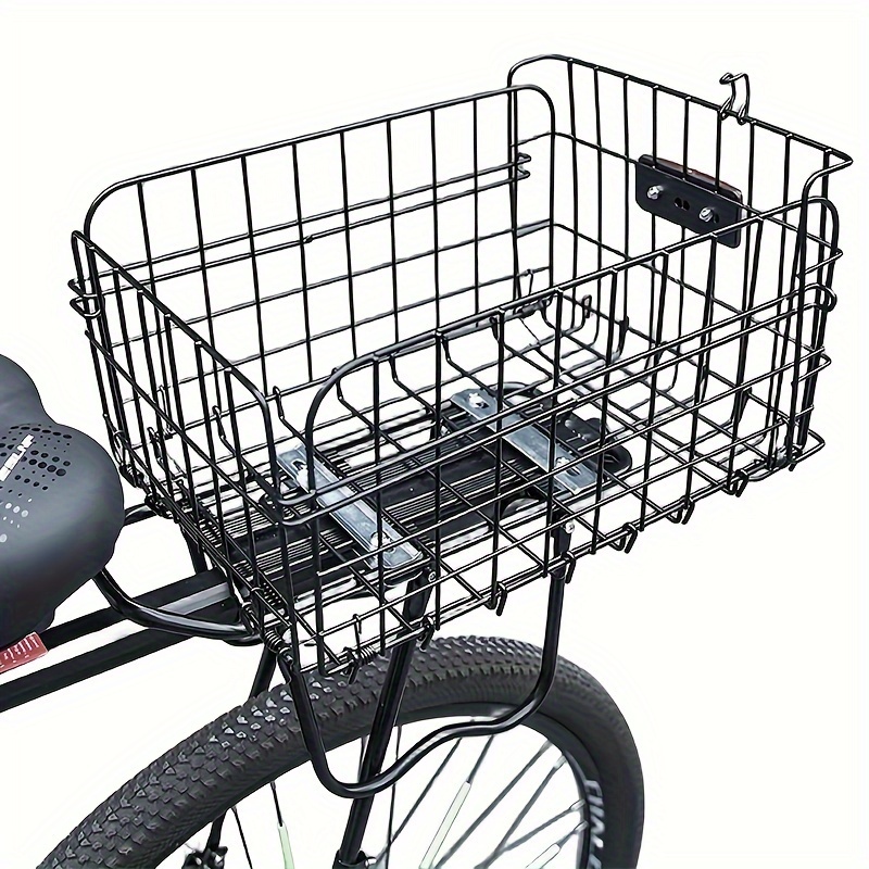 

Mount Folding Rear Bicycle Basket With Liner And Adjustable Cargo Net - Waterproof, Large Capacity Bike Rack Basket For Cargo Storage And Transportation