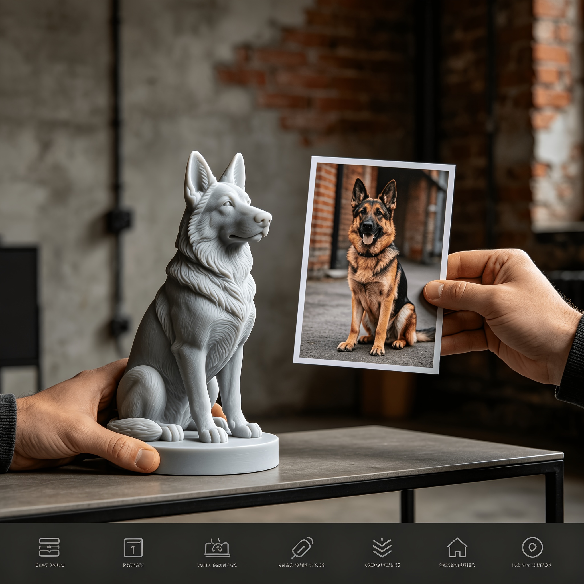 TEMU Personalized Custom Pet Sculpture, Bust And Model 1:6 Ratio 10cm Custom Pet Portrait Figure, Personalized Golden Sculpture, Photo-realistic Pet