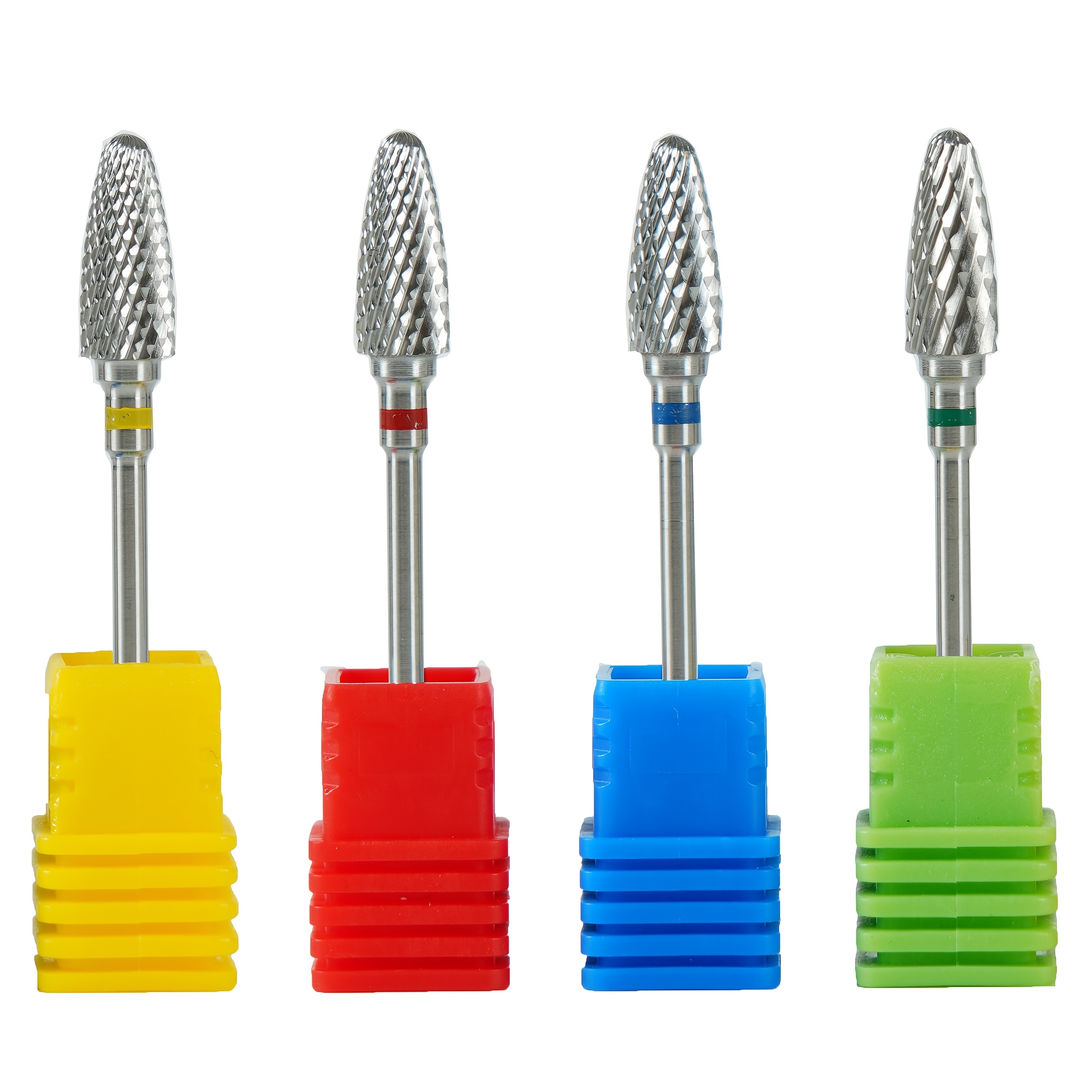 Image of 4pcs Carbide Nail Drill Bit Rotatable Electric Carbide Milling Cutters For Manicure Gel Polish Remover 3/32" Nail Files Pedicure, C/m/f/xf