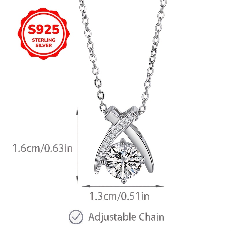S925 Silver Cross Four-Claw Pendant Necklace, Ideal Gift for Women
