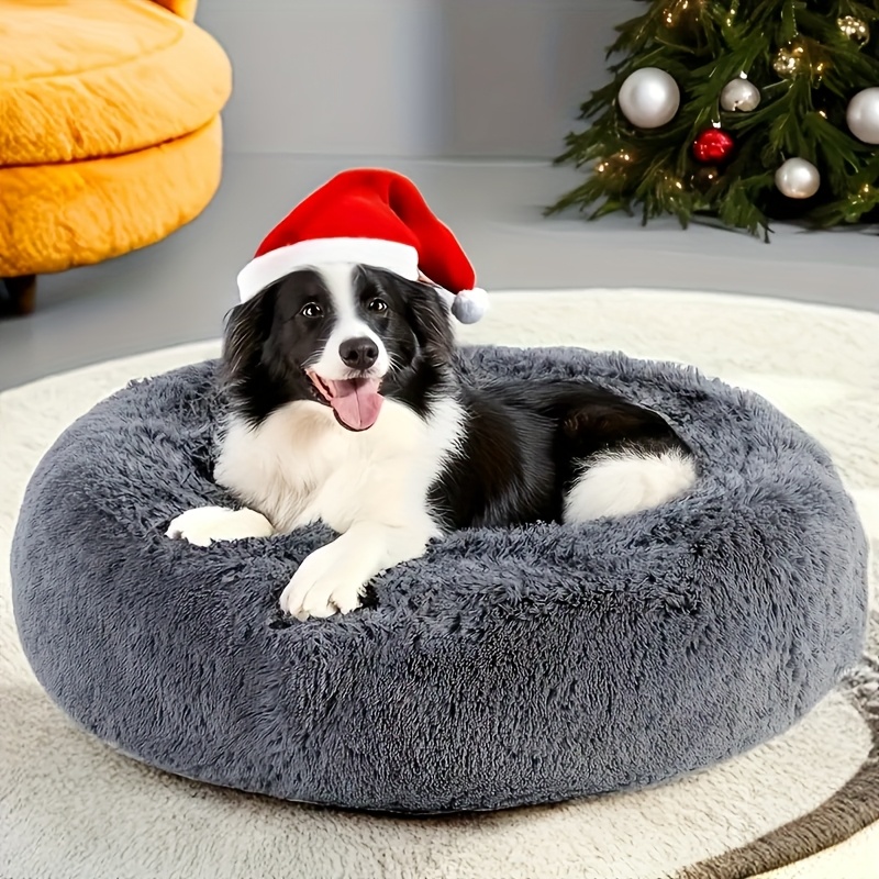 2025 upgrade   calming plush pet cushion sofa bed dog bed   fluffy pillow nest for cats small to medium dogs ultra soft comfortable nesting haven Product details 0