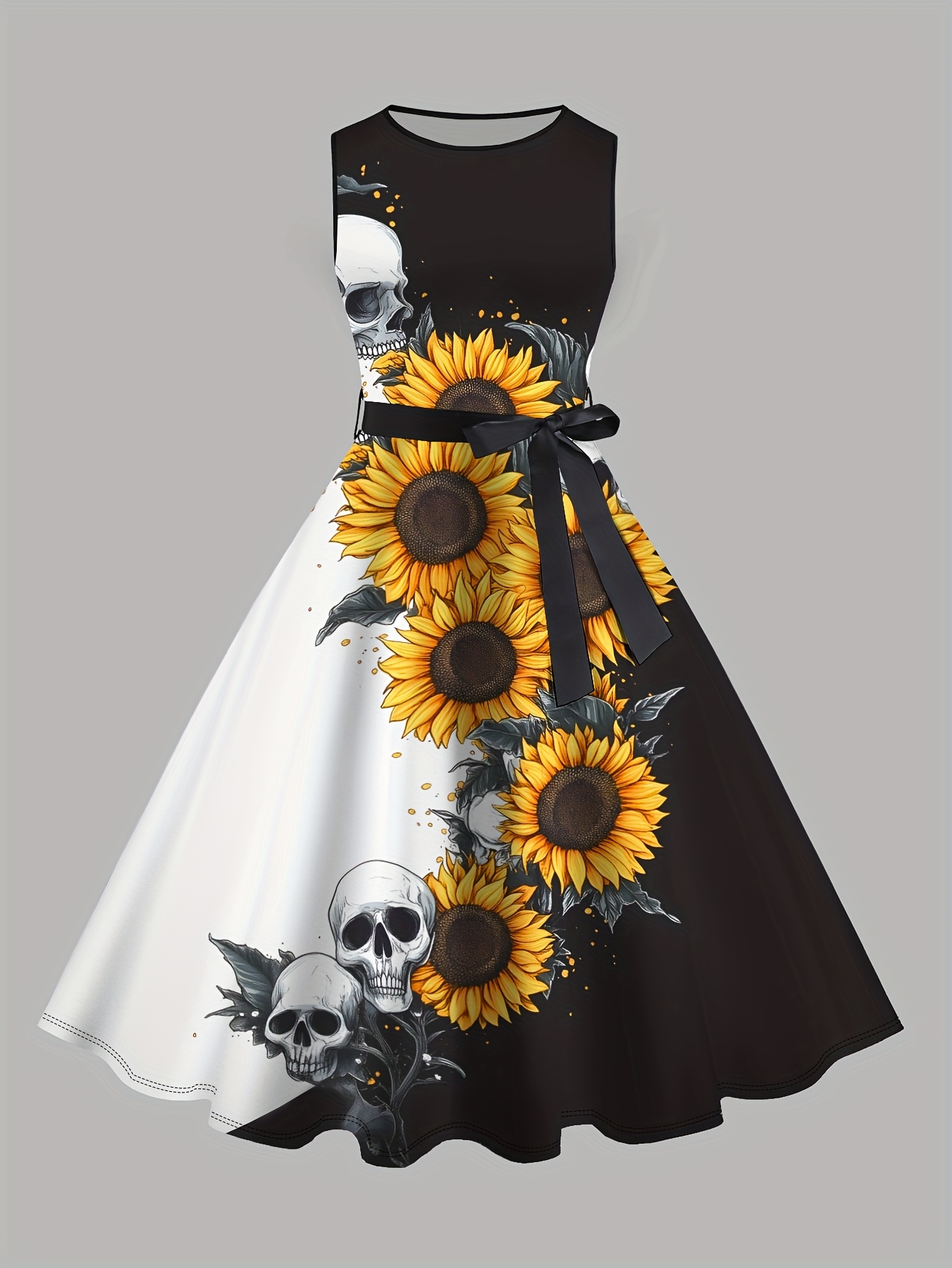 sunflower woman dress sold on Temu United States