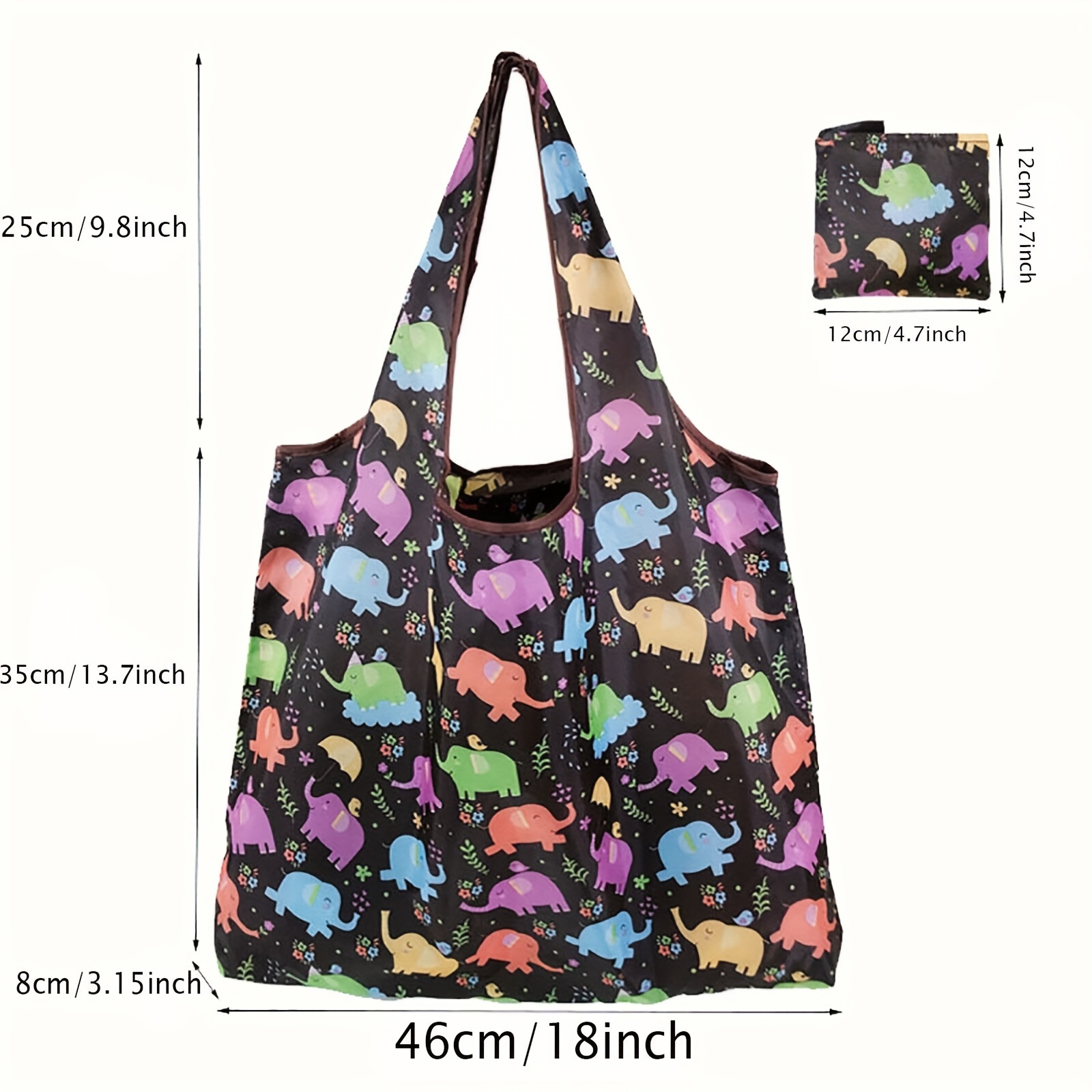 TEMU 20pcs Reusable Grocery Bags Xlarge Foldable Grocery Shopping Bags Washable Beach Bag Nylon Tote Bags, 46cmx35+25cm
