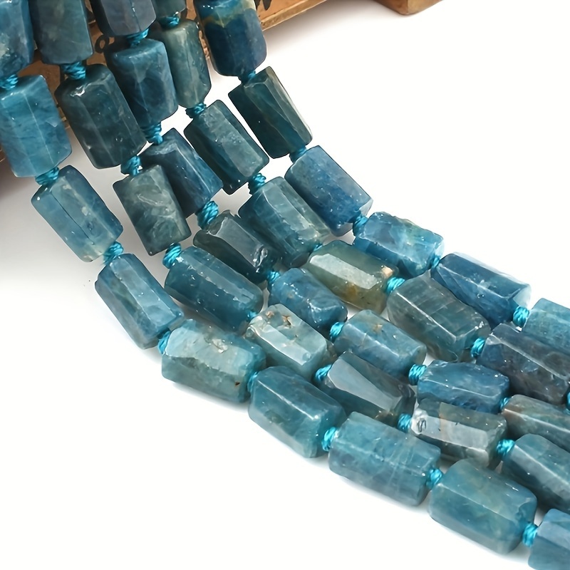 

15pcs 8x11mm Natural Apatite Stone Cylinder Beads - Unique Spacer Beads For , Fashion Bracelets & Necklaces - 's Gift Idea