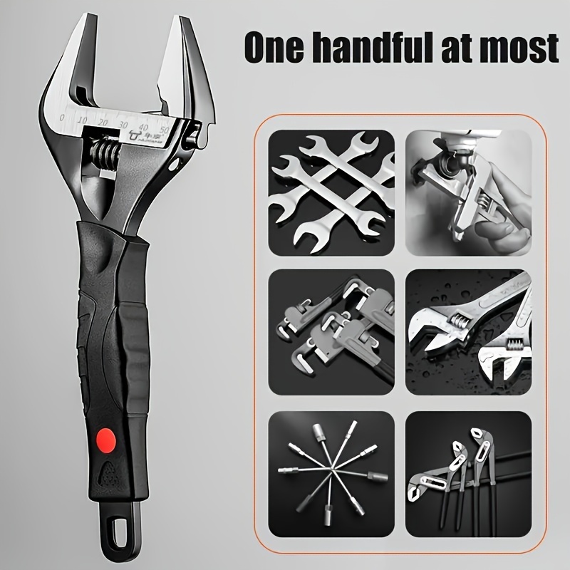 

1pcs Multifunctional Adjustable Wrench For Large Open Bathroom, Genuine 1industrial Grade High Hardness 8-inch Explosion-proof Adjustable Wrench With Opening