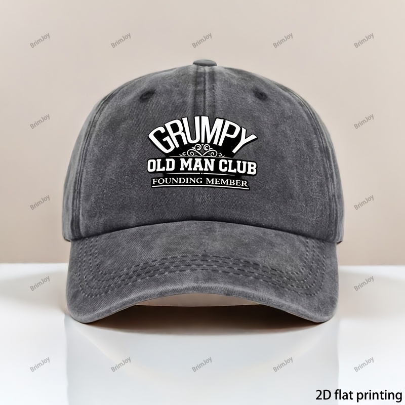 TEMU Vintage Baseball , Adjustable Hat, Ideal For Outdoor Activities, Old Founding Letter Print Pattern, Unisex Baseball , For Gifts Outdoor Party