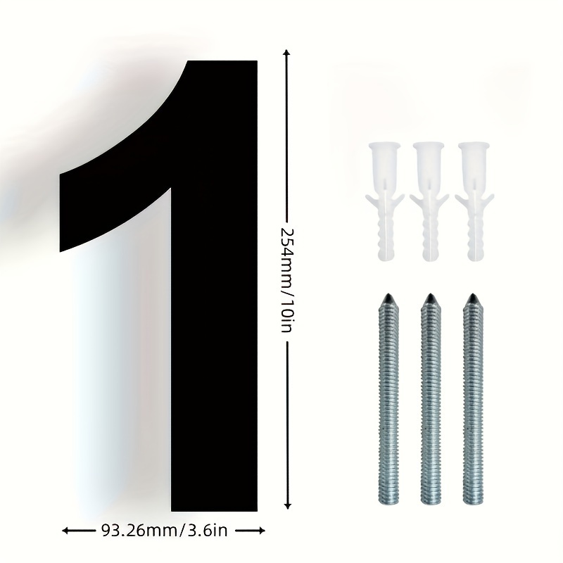Modern 10-inch Stainless Steel Floating House Numbers - Rustproof Metal Address Sign For Indoor Or Outdoor Use, Front Door
