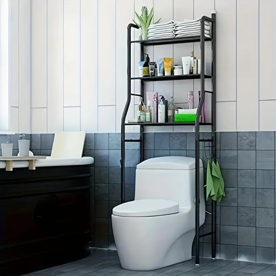 Toilet Rack, Independent Metal Bath Rack, With Roll Paper , Space Saving Bathroom Organizer And Storage Rack, Above Toilet Rack, Used For Bathrooms And Laundry Rooms