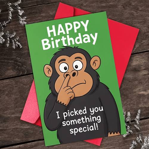 a birthday card featuring a cute monkey celebrating with for its a humorous way to choose for their big day