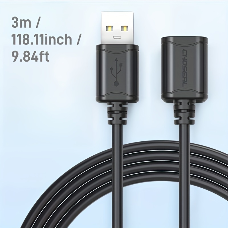Visscho High-Speed USB 2.0 Extension Cable - AM/AF Male to Female, 10-20W Power, Durable PVC, Compatible with Laptops, Desktops, Car Recorders, U Disks, Mice, Keyboards, Game Controllers, Printers - USB Data Cable, USB Cable, Versatile Connectivity, Sleek Design, Sturdy Construction, Usb Extension Cable, Extension Wire, Pc Accessories, Keyboard Cable, Laptop Accessories, Charger Fast Charging 8 Visscho High-Speed USB 2.0 Extension Cable - AM/AF Male to Female, 10-20W Power, Durable PVC, Compatible with Laptops, Desktops, Car Recorders, U Disks, Mice, Keyboards, Game Controllers, Printers - USB Data Cable, USB Cable, Versatile Connectivity, Sleek Design, Sturdy Construction, Usb Extension Cable, Extension Wire, Pc Accessories, Keyboard Cable, Laptop Accessories, Charger Fast Charging - Image 8