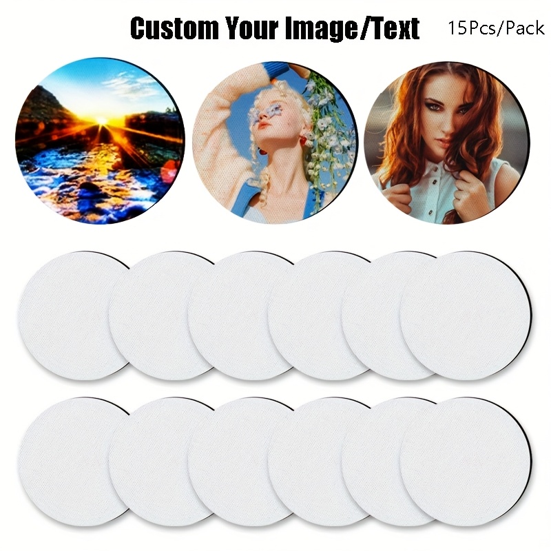 TEMU 6/8/15/16pcs Ized Photo & Text/logo Rubber Heat-resistant Coasters - Diy Single-sided Printing Hot Drink Pads For Christmas, For Halloween, For