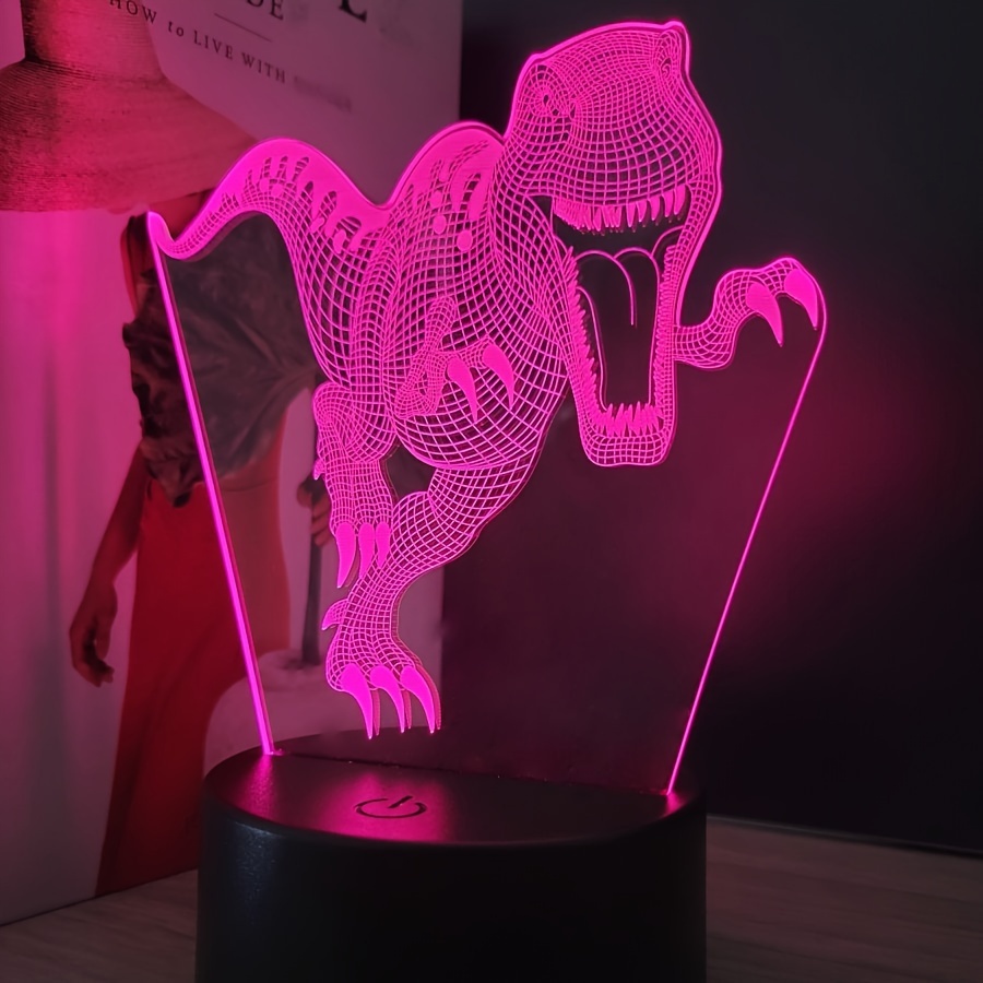 

Creative Dinosaur 3d Nightlight, Living Room Tabletop Decoration, Festival Creative Gifts, 7-color Touch Adjustment