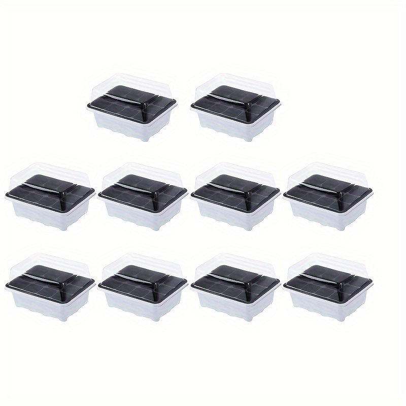 

10 Packs, Tray Starter Tray With Dome And Base 12 Cells For Gardening Bonsai White, Grow Pots, Gardening Plant Growing Pots, Breathable Felt Plant Growing Plant Pots For Outdoor Garden Raise Supplies