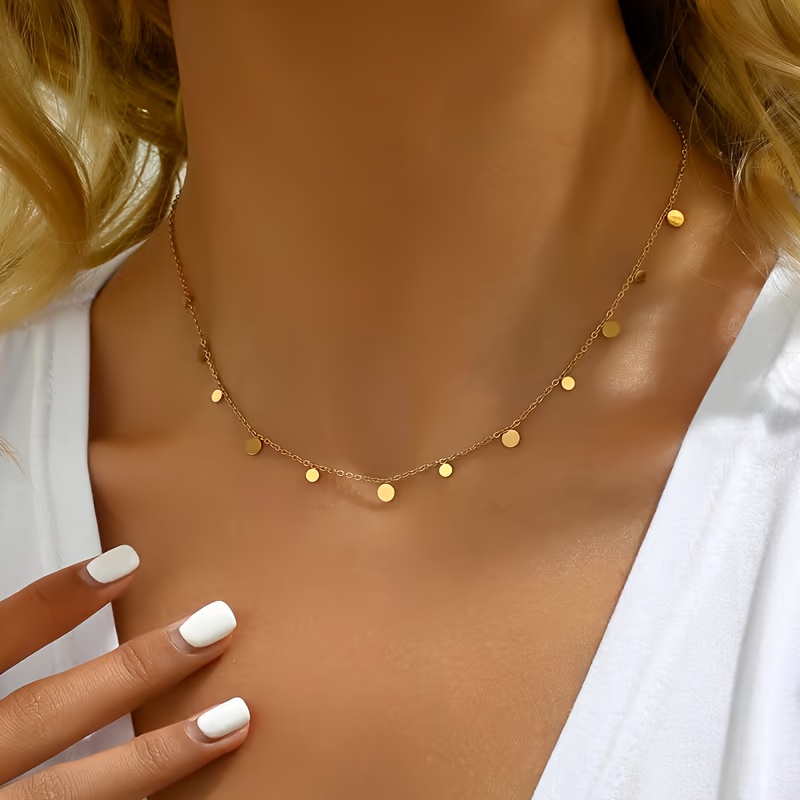 E-shop modische elegante Kettenkette für Damen mit Anhänger, 304 hochwertiger Edelstahl, Valentinstagsgeschenk, Anhängeranzahl zufällig