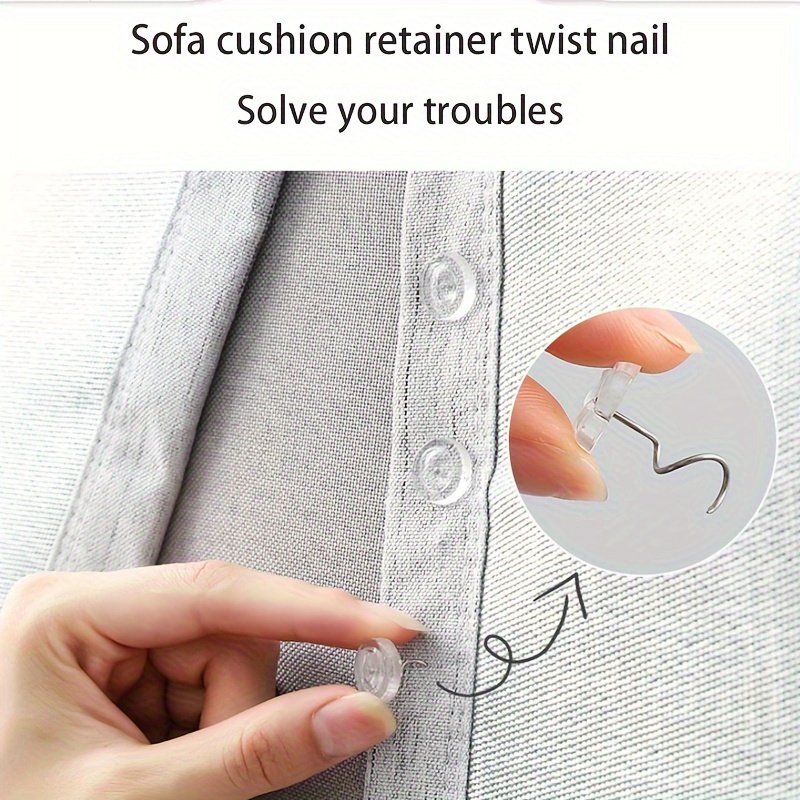 

50pcs Sofa Cushion Retainer Twist Nails - Spiral Shank Non-slip Sheet Clips, Metal And Plastic Couch Cover Holders