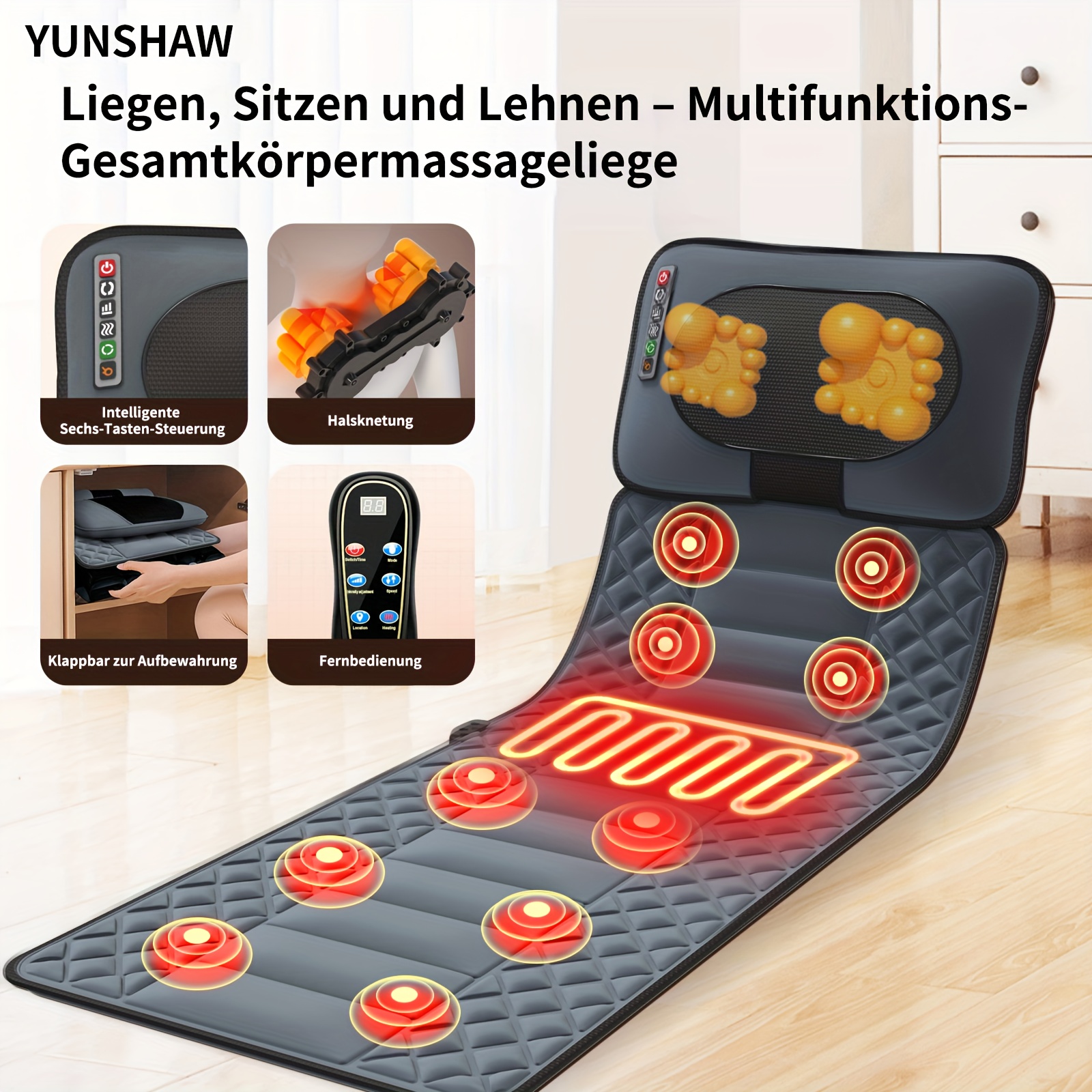   full body massage mat with shiatsu neck massager 3d lumbar traction relax 10 vibration motors full body massager for neck back waist hip leg help   massage gift for mom dad women men