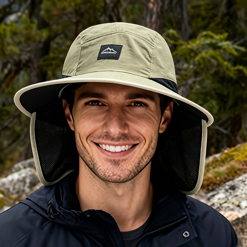 TEMU Nieuwe Unisex Zonnehoed, Ademende Vissershoed, Outdoor Wandel Zonnehoed, Schouder Vissershoed