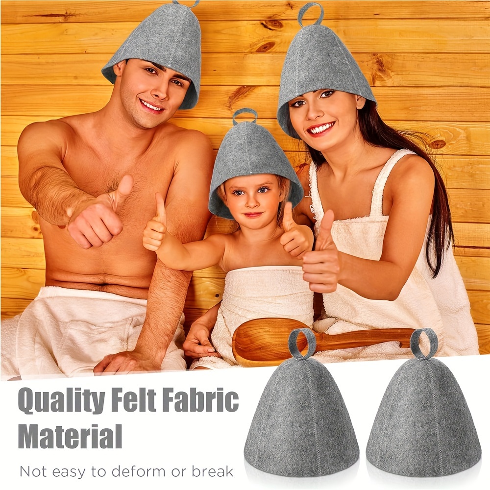 

1pc Gray Felt Sauna Hat, Fashionable Simple Design, Absorbent Quick-drying Hair Cap, Spa Bath Sauna Accessory