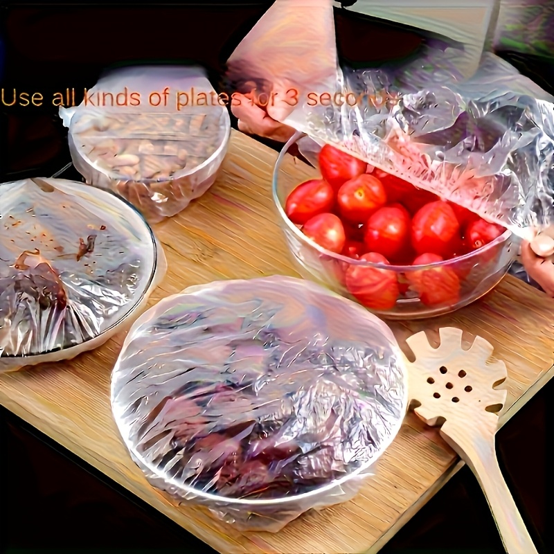 200 Reusable Elastic Food Covers for Kitchen & Restaurant Use