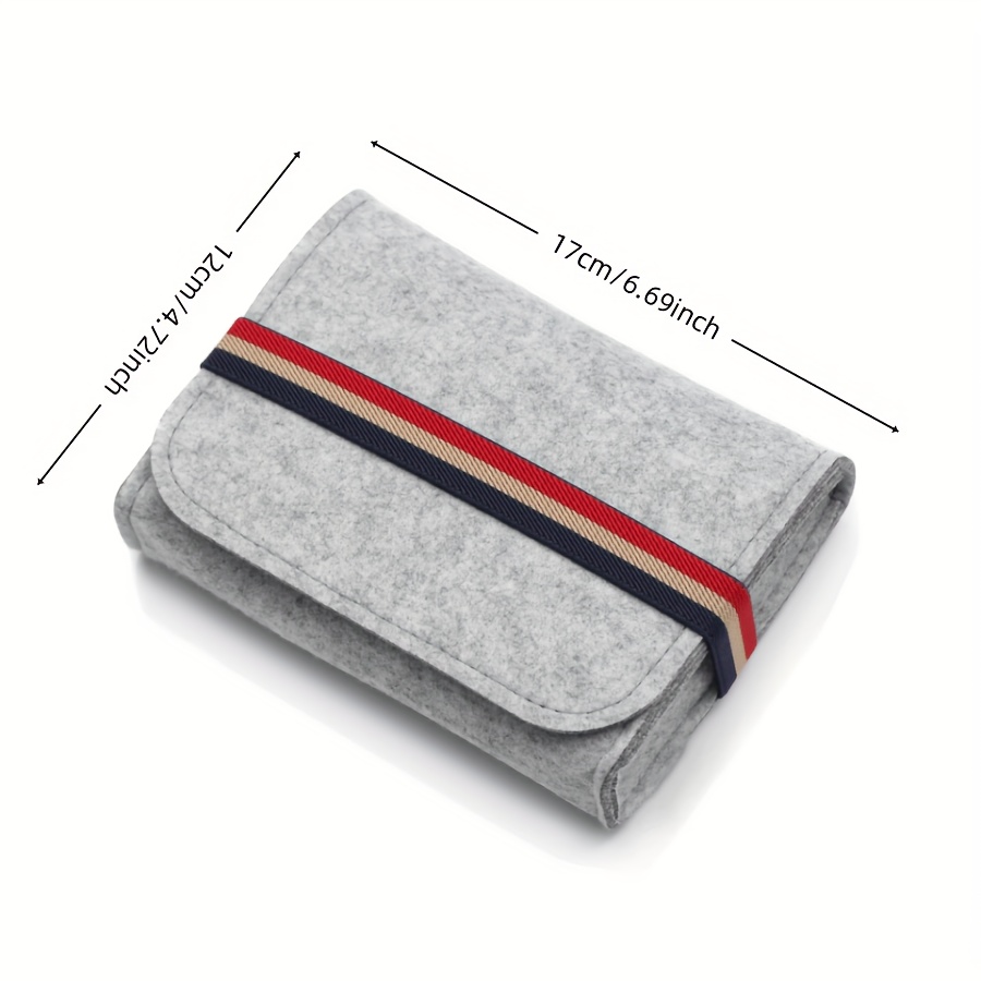 2pcs Portable Felt Storage Bags for Cables and Chargers