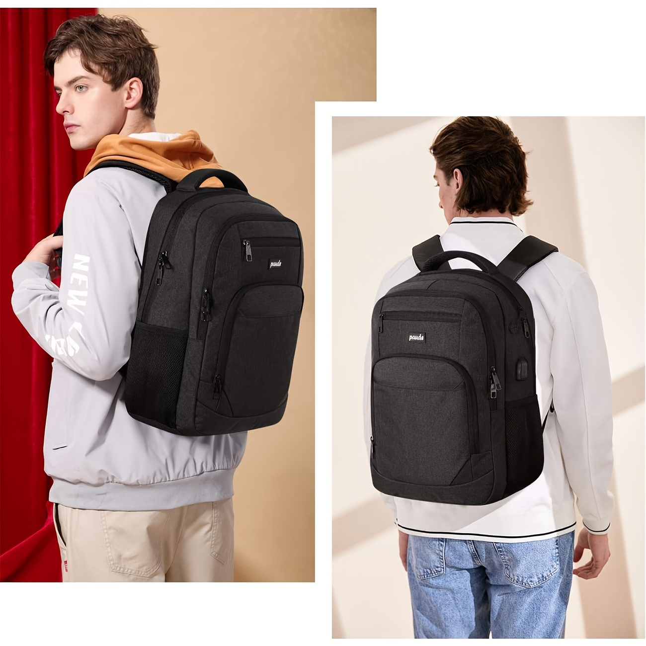 Backpack for Men and Women, School Backpack for Teens, 15.6 inch Laptop Backpack with USB Charging port for Business College Travel