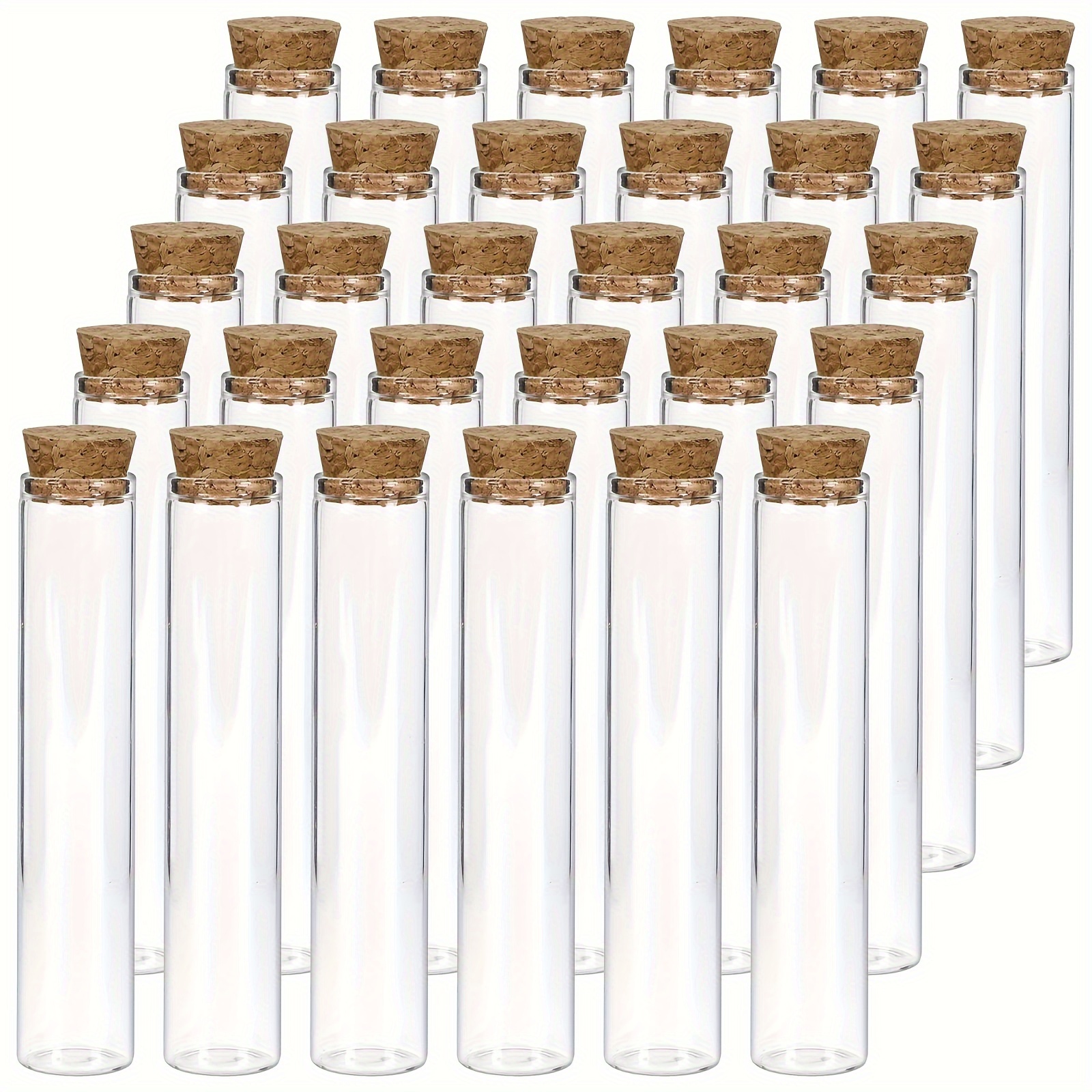 

30pcs 25ml Glass Test Tubes, Clear Flat Test Tubes With Cork Stoppers For Plants, Scientific Experiments, Bath Salt And Candy Storage, Store Liquid, Bath Salts, Powder, Candy, Sample
