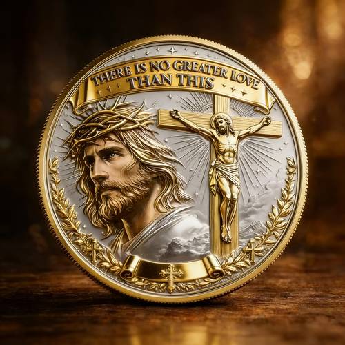 love commemorative coin collectible religious suitable for display ideal as christian gift church history keepsake replica historical prototype perfect easter present