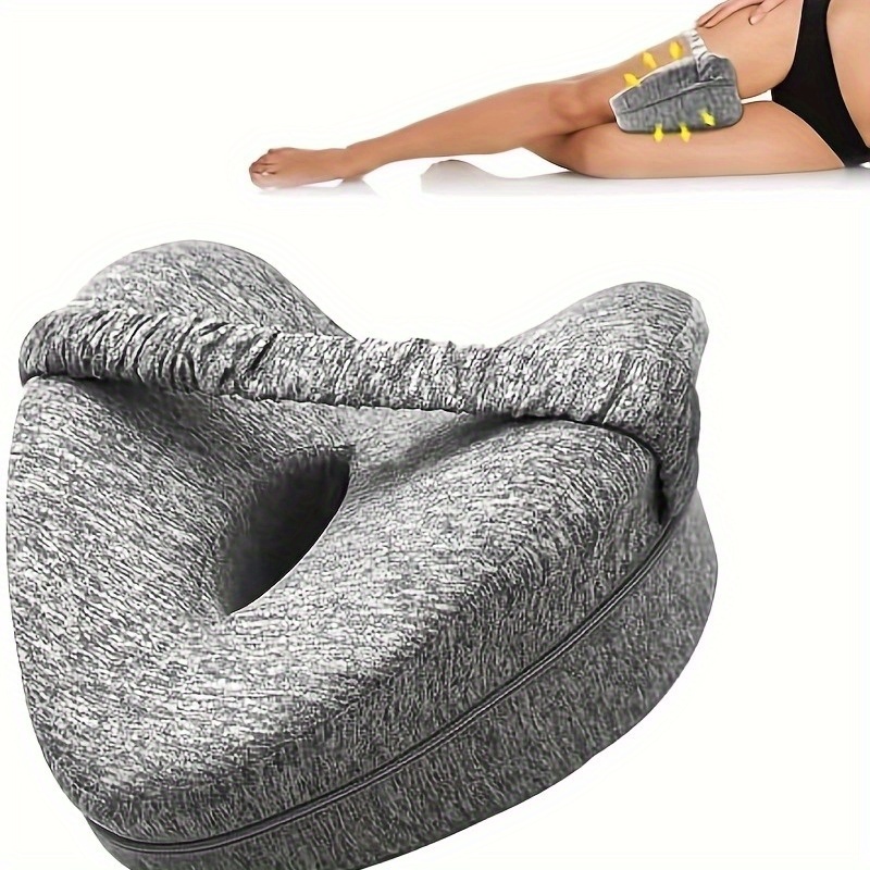 TEMU Ergonomic Sleep Knee Pillow And Leg Support Cushion With Non-slip Elastic Band, Light Beige Breathable Fabric, - Bedding Additions, Blue, Soft
