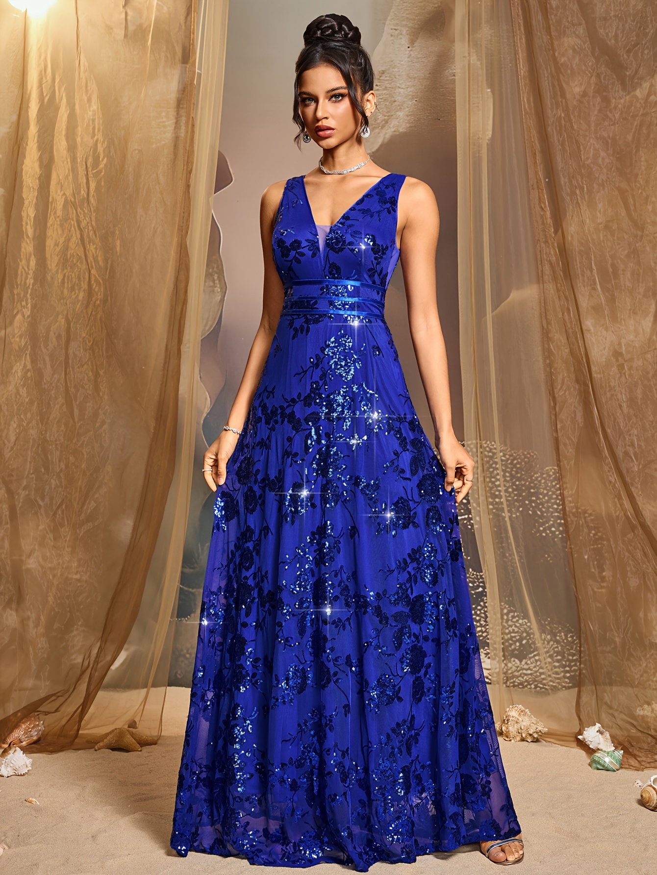 princess polly baby blue dress Applique Royal Blue Ball Gown Quinceanera Dress Gowns Lace Up Princess  Birthdays main image 1