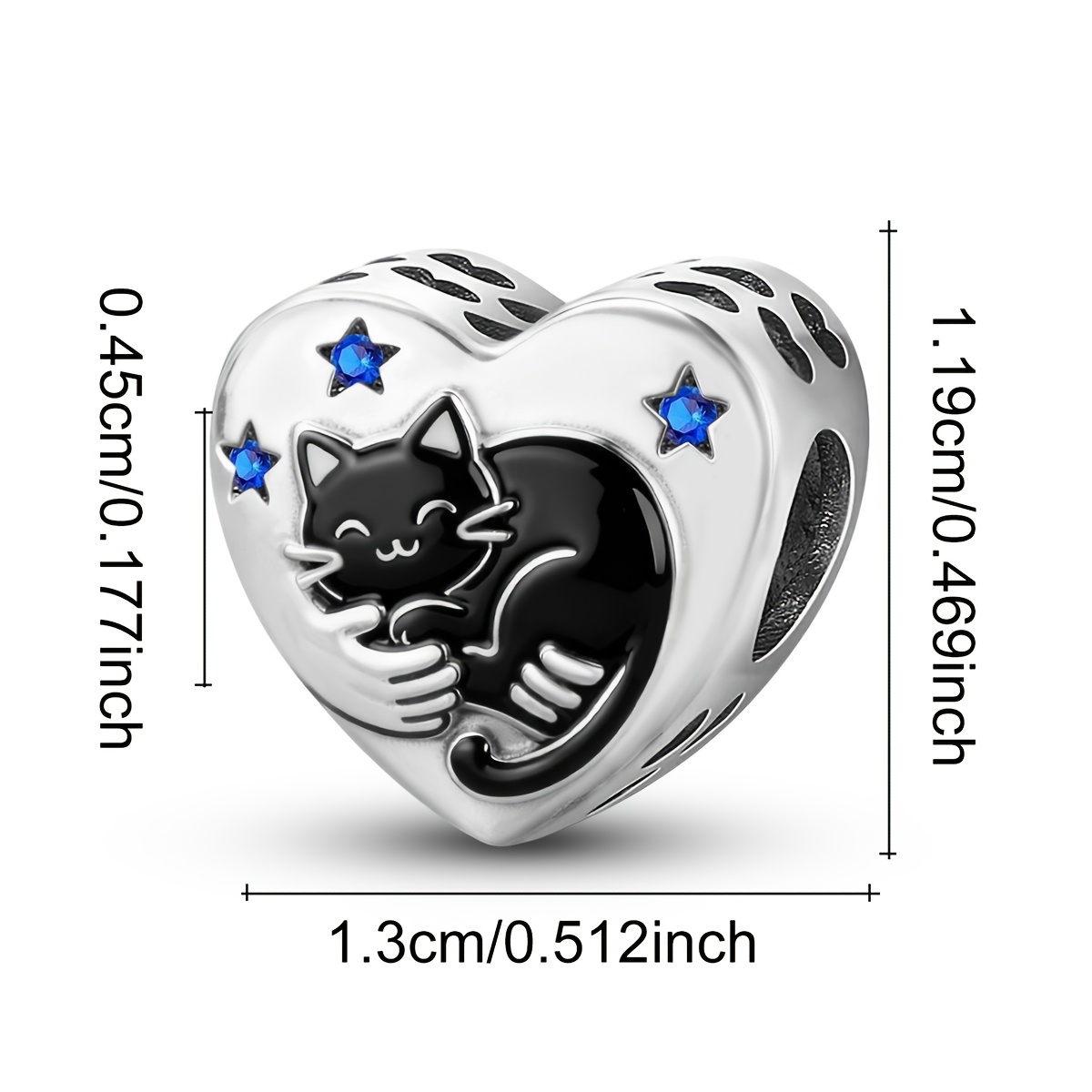 Silver Plated Cute Cat Pendant for Bracelet & Necklace