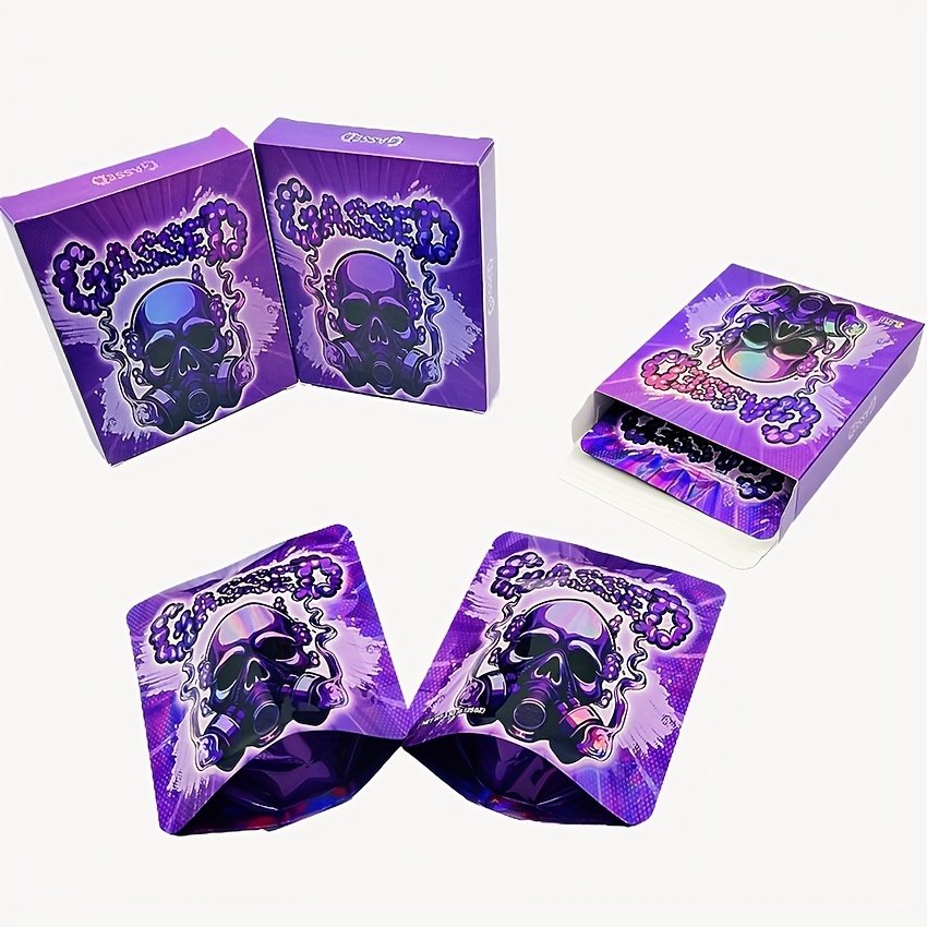 

50pcs, Mylar Bags With Paper Boxes, Bags, Holographic Bags, Zip Lock Bags, Waterproof Bags, Self-sealing Bags, Storage Bags Resealable Bags, Pink Holographic, Contains 25 Boxes And 25 Bags, Purple