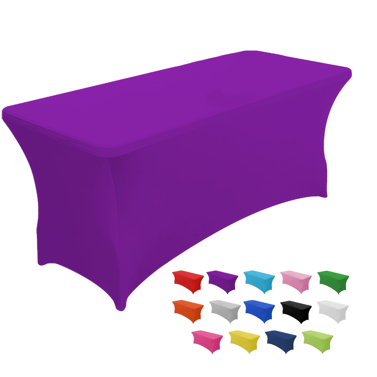 

Stretchable Rectangular Table Cover - Solid Color, Spandex/polyester For Kitchen & Dining Room