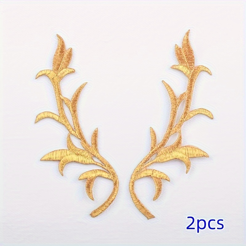 2pcs Embroidered Phoenix Tail Flower Patch Sewing Applique With Glue On The Back For Clothing, Dress, Bag & Hat Decoration