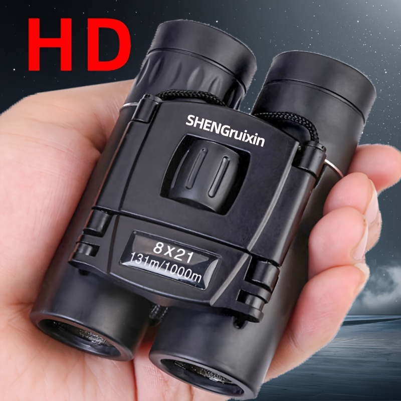 TEMU 4k Compact Binoculars, Metal Body, All Optical Glass, Free Waist Bag, Lanyard, High Magnification Mini Pocket Binoculars, Small Binoculars, Very